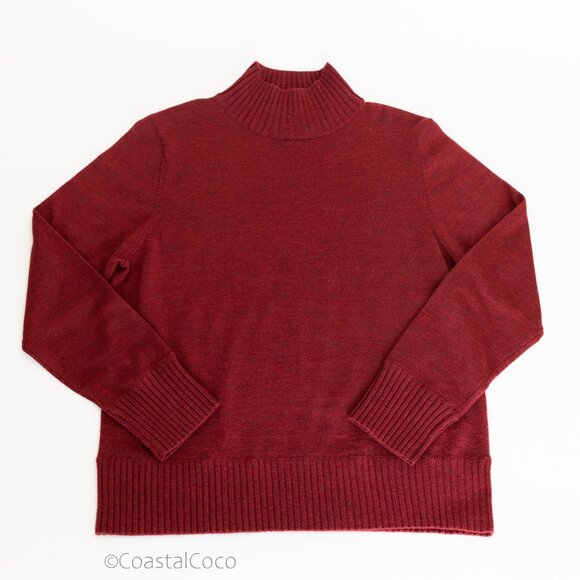 Vintage Valerie Separates 100% Merino Wool XL Turtleneck UK-Made Holiday Red - Picture 4 of 12